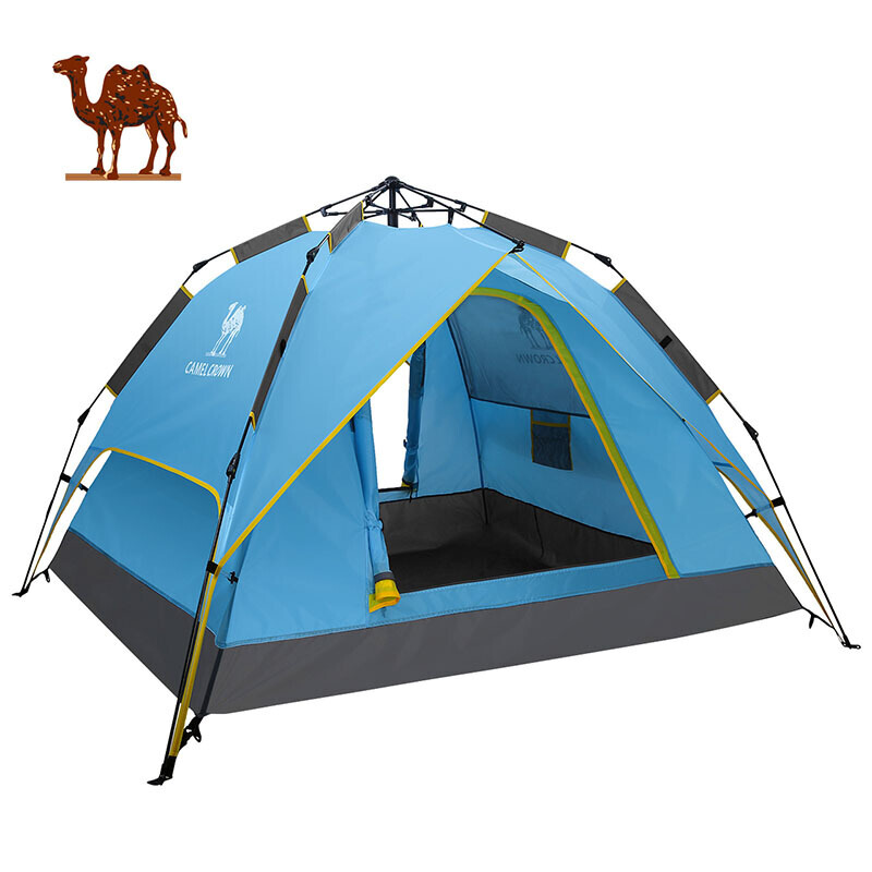 骆驼帐篷户外3-4人 全自动帐篷速开防雨野营露营帐篷 A9S3G5101 蓝色